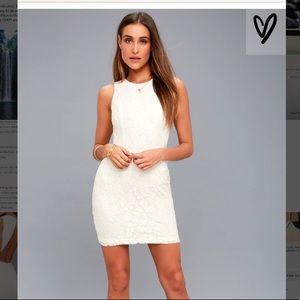 Lulus White Lace Backless Dress